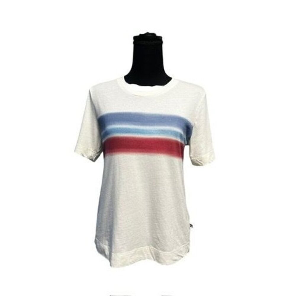 SOL ANGELES CREWNECK STRIP RED WHITE AND BLUE TEE 4TH OF JULY PATRIOTIC SM
